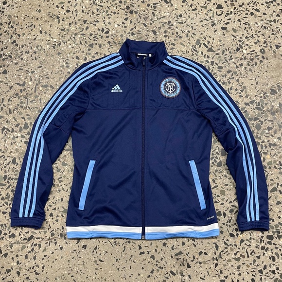 ADIDAS NEW YORK CITY FC 2023 ANTHEM JACKET BLUE - Picture 1 of 6